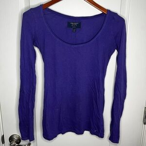 American Eagle Outfitters long sleeve t shirt favorite tee deep purple scoop xs